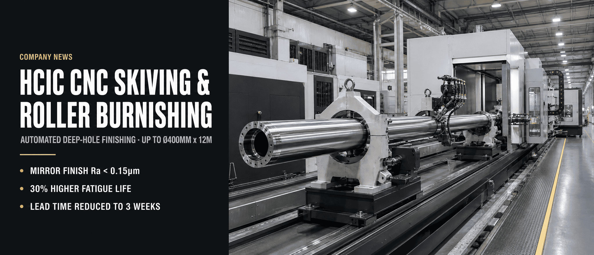 Komisen HCIC Ketepatan Tinggi Automatik CNC Skiving & Roller Burnishing Line untuk Silinder Lejang Panjang Berlorek Besar