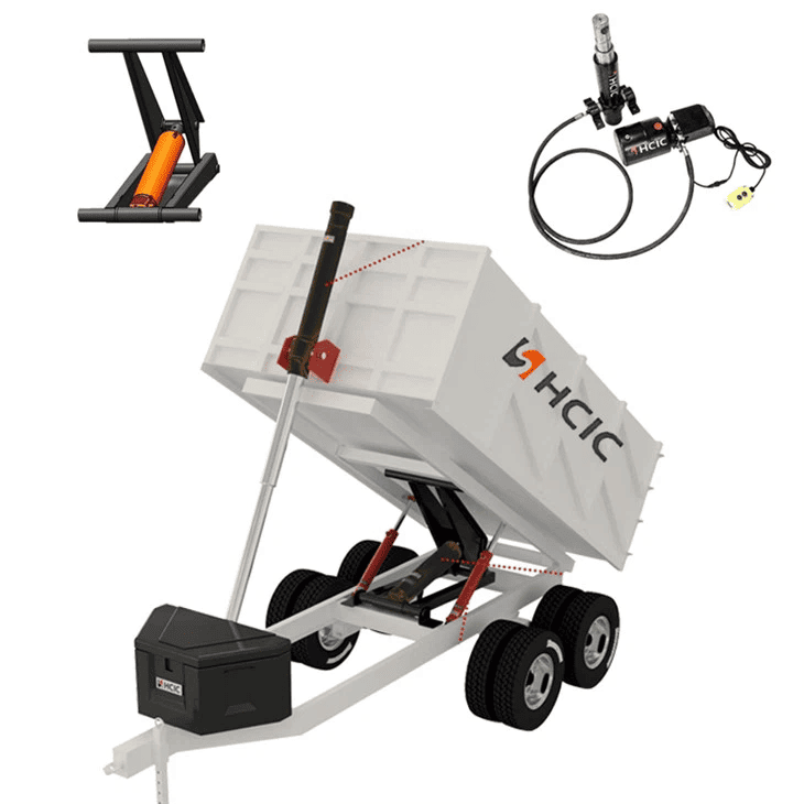 Silinder Minyak Hidraulik Tekanan Tinggi Tan Besar HSG Untuk Treler Dump